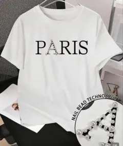 shein PARIS パール tシャツ ホワイト 完売品