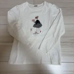 【美品】petit main 長袖カットソー 130サイズ ホワイト