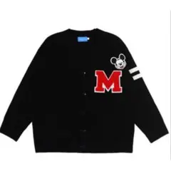 希少 ディズニー 公式 ミッキーマウス レタード カーディガン L 美品