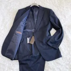 【新品未使用タグ付】はるやま スーツ ブラック ストライプXL 大きいサイズ 黒