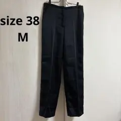 H&M レディース ブラック サテンスラックス パンツ38M