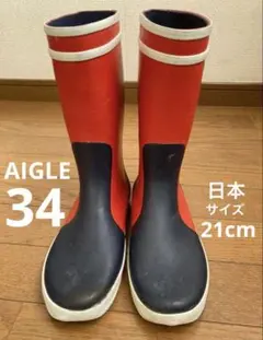 AIGLE 34 日本サイズ 21cm レインブーツ 長靴 キッズ 子供のサムネイル
