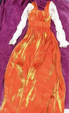 BJD SD DD DDS 1/3 ドール ドレス オレンジ 橙色 白 光沢