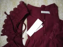 未使用タグ付き 3way付け襟ワンピース チュニックブラウス ローリーズファーム