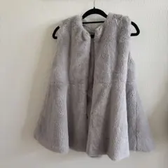 グレー ファー ノースリーブ ベスト☃︎