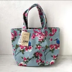 新品　フレンズヒル　ランチバッグ　帆布　カワセミ ブルーム　バード　鳥　花柄のサムネイル