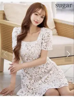 エルケイレース白膝丈ドレスL ④ 中古 - メルカリ