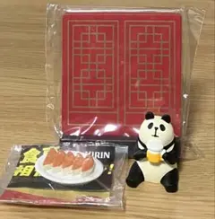 デコレ コンコンブル concombre 中華のついたて 麦酒パンダ ミニチュア