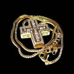【N001】ネックレス　メンズ　ゴールド　アクセサリー　十字　クロス　レディース