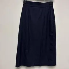 ユニクロ　UNIQLO ネイビー チェック柄 タイトスカート ひざ丈　Sサイズ