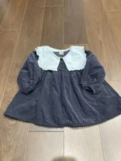 petit main ダークグレー ワンピース 100