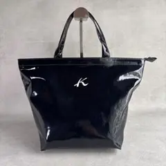 キタムラ　2WAY トートバッグ　kロゴ　舟型　長方形　ネイビー　紺色のサムネイル