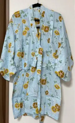 ブランシェス　朝顔柄の浴衣（帯なし）110-120