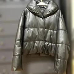 ZARA フェイクレザー 中綿 パフジャケット XS ショート丈