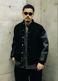 【美品】cootie スタジャン COOTIE◇Varsity Jacket/スタジャン/--/ウール/BLK : セカンド