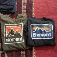 Element トレーナー 2点セット オリーブグリーン ブラック