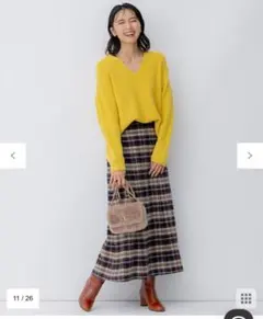 シャギーチェックスカート 23区