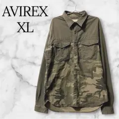 AVIREX アヴィレックス 迷彩 ミリタリーシャツ XL カモフラ メンズ