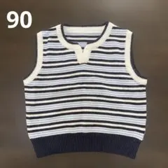 COMME CA DU MODE ストライプ ベビーベスト 90cm
