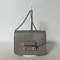 2512-42｜フルラ メトロポリス ショルダーバッグ レザー グレージュ