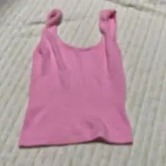 ピンク タンクトップ　ニット　S