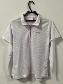 Каера スポーツウェア 重ね着風ハーフジッププルオーバー Lサイズ