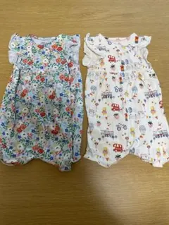 3-6month 2枚セット ロンパース カバーオール 半袖 赤ちゃん ベビー