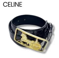 ✿CELINEセリーヌ馬車柄 馬車バックル ベルトヴィンテージレアイタリア製✿ ✿CELINEセリーヌ馬車柄 馬車バックル ベルトヴィンテージレア
