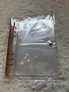 透明A5バインダー ローズゴールドリング　6穴　シール帳