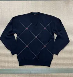 メンズ Vネック ニット Lサイズ ブラック