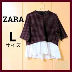 【タグ付き】ZARAtrf 半袖トップス 切り替えカットソー 秋服 未使用品