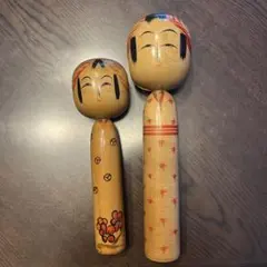 村上けん一 梅堂 こけし 夫婦 ペア アンティーク 昭和レトロ 9センチ