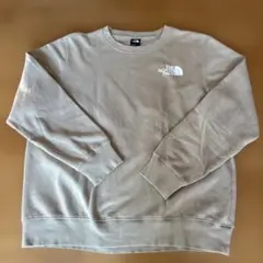THE NORTH FACE ベージュ スウェット 背面プリント パープル