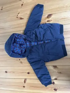 ネイビー アウター チェック柄 裏地付き