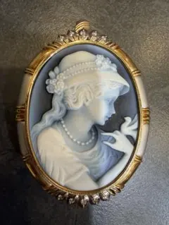 K18 カメオ ブローチ／ペンダントトップ　21g