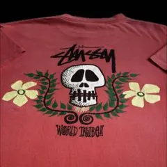 old stussy 90s ビンテージ スカルフラワー ロンT Tシャツ old stussy 90s ビンテージ スカルフラワー ロンT Tシャツ 80〜90's
