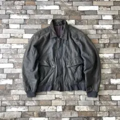 90-00s A-2 Leather Flight Jacket 46 Navy