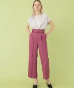 UNITED TOKYO リネンライクワイドストレートパンツ チェリーピンクのサムネイル