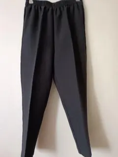 ミセス　シニア　レディース　ウエスト総ゴムパンツ　L　紺　裏起毛　伸縮性　厚地