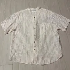 【美品】チャオパニックティピー　半袖　スタンドカラーシャツ　ストライプ