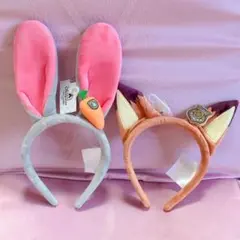 上海ディズニー　ズートピア　カチューシャ　ニック　ジュディ　セット　Dハロ　仮装