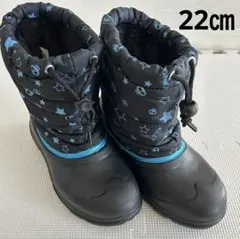 IGNIO 22㎝　キッズ　スノーブーツ ブラック ブルー 星柄