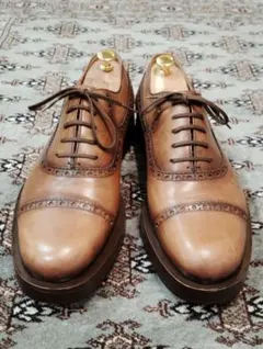 Gucci ストレートチップ ドレスシューズ ビジネス イタリア製 ブラウン GUCCI 105863 / グッチ アンティーク染め 牛革 カーフ ウイングチップ