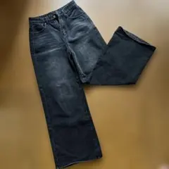 ワイドデニムジーンズS 黒系
