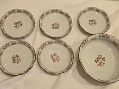 【未使用】橘吉　たち吉　赤絵唐草6点セット　　取り皿揃　 花容和食器セットのサムネイル