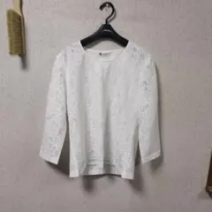 東京銀座花菱 日本製 レース ホワイト 七分袖 9号 レディース