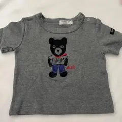 ダブルビー クマ刺繍 グレーTシャツ