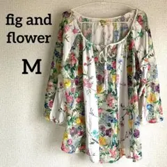 fig and flower 花柄長袖シャツ Mサイズ