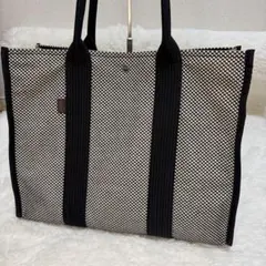新品】サシッコ さしっこ トートバッグ ブラック ホワイト チェック柄 