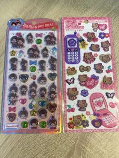 正規品 うるちゅるポップシール モンチッチ 日焼けキティ 平成はっぴーフォン